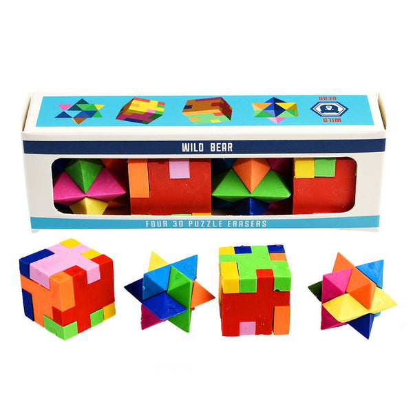 3D Puslespilviskelæder, 4 Pak