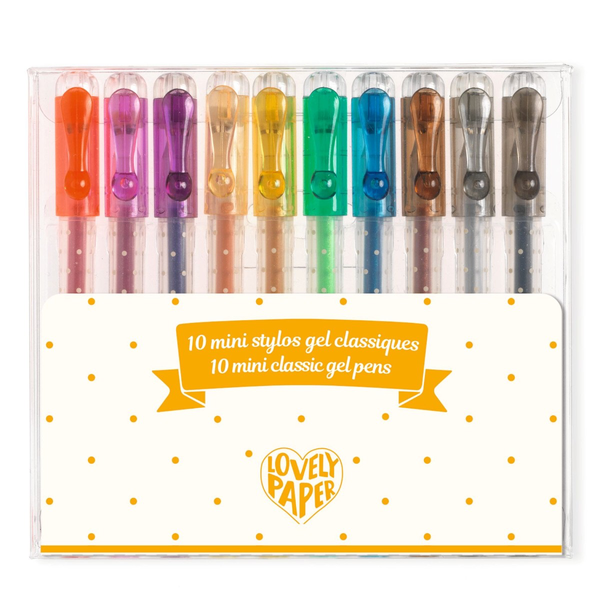 Lovely Paper Mini Gel Penne i Klassiske Farver (10 stk)