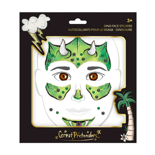 Great Pretenders ansigts stickers, dinosaur