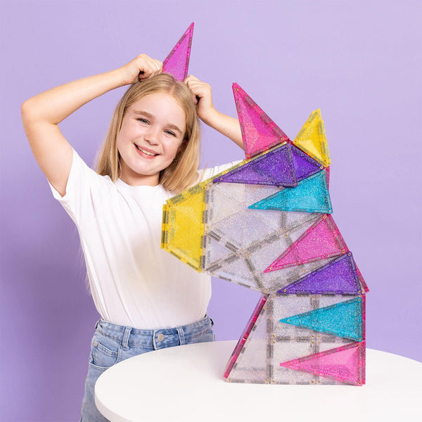 Connetix Enhjørning Glitter, Magnetsæt 56 Dele - Glitter