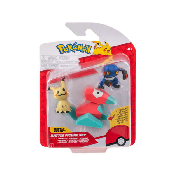 Pokémon 3 - Pak Battle Figure, Mimikyu/Porygon/Croagunk