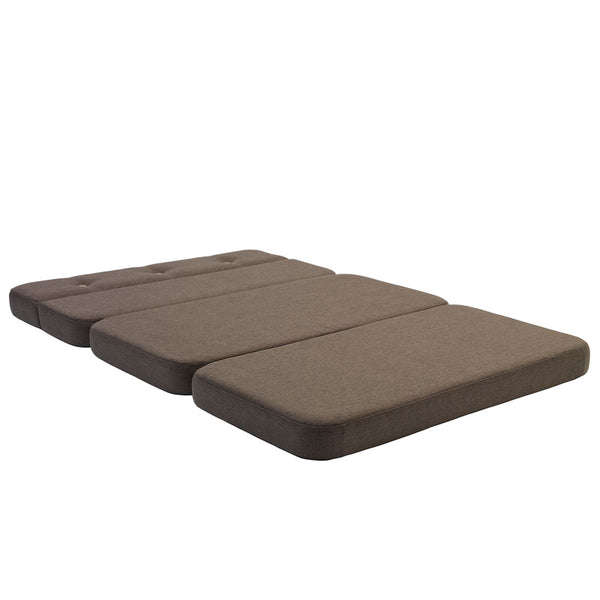 by KlipKlap 3 - fold sofa, 140 cm brun med sand knapper