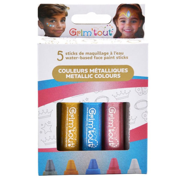 Grim Tout Ansigtsmaling, 5 stk - Metallic