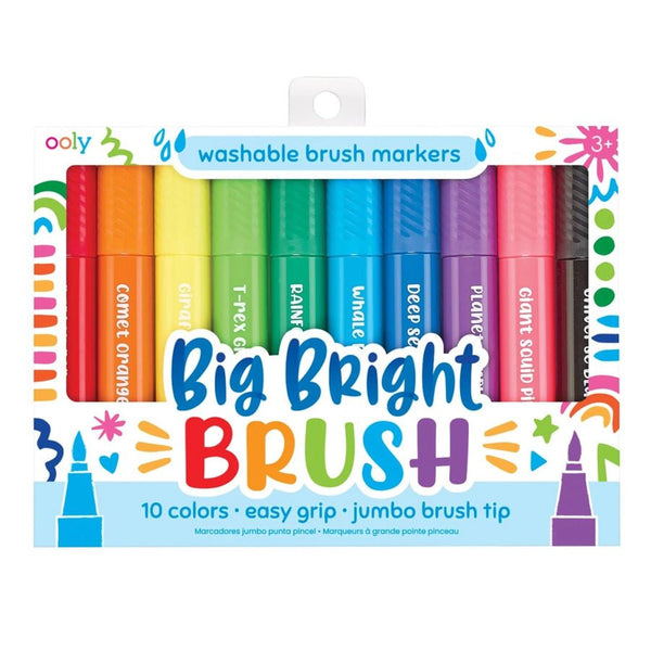 OOLY - Jumbo Penseltusser 10 Stk, Afvaskelige - Big Bright Brush