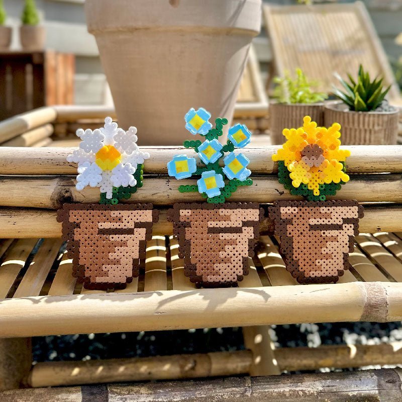 3d blomster i potte - Anja Takacs perlemønstre - BK Family