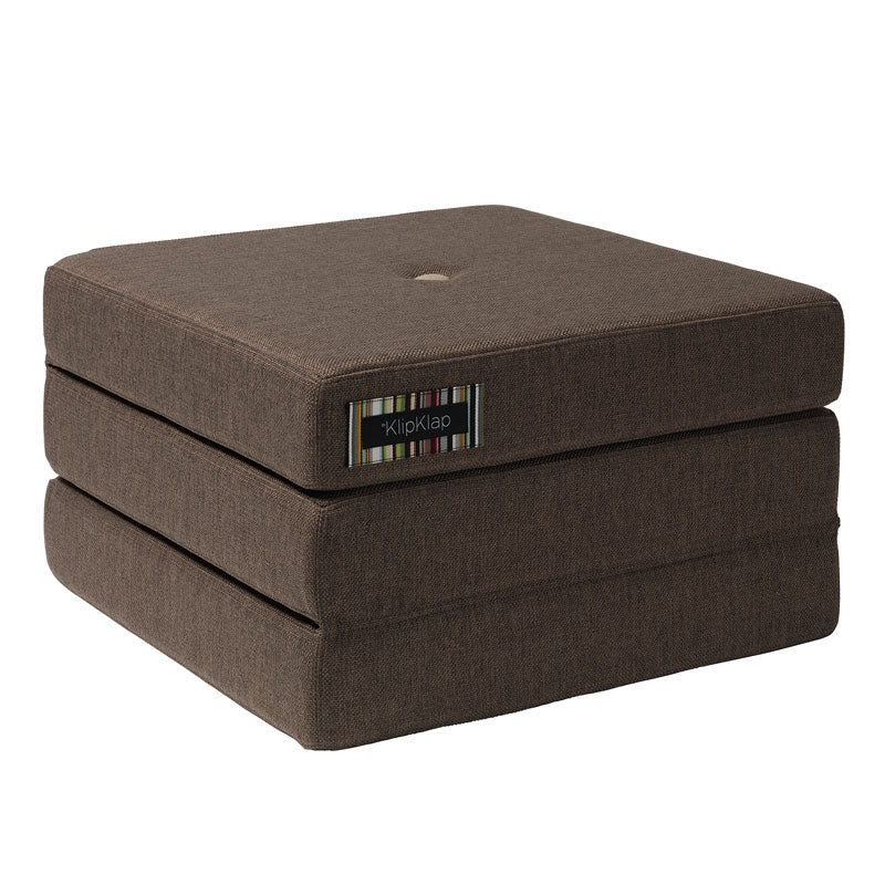 by KlipKlap 3 - fold single madras, brun med sand knapper