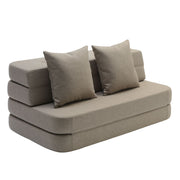 by KlipKlap 3 - fold sofa, 120 cm sand med sand knapper