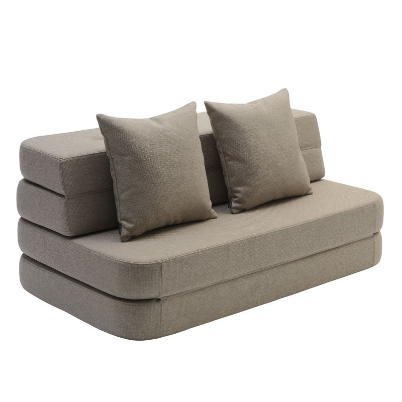by KlipKlap 3 - fold sofa, 120 cm sand med sand knapper