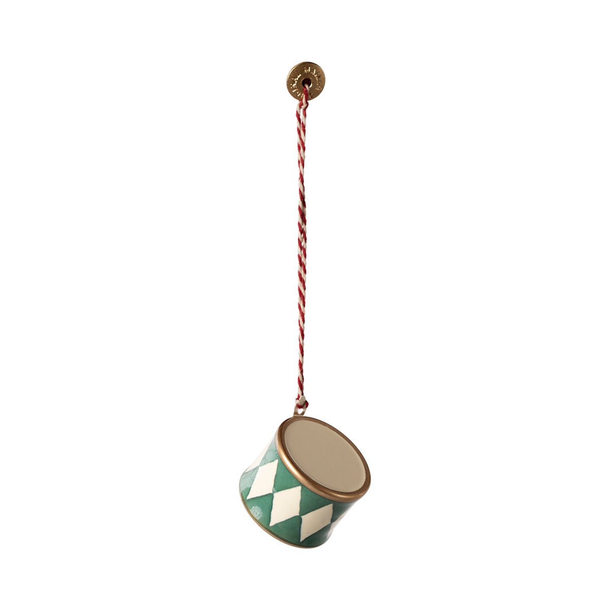 Maileg Metal Juleophæng, Lille Tromme - Dark Green