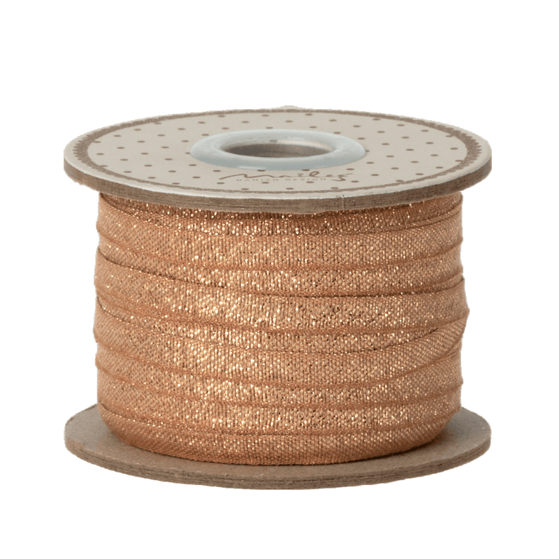 Maileg gavebånd, 25 mtr - Vintage rose/Gold