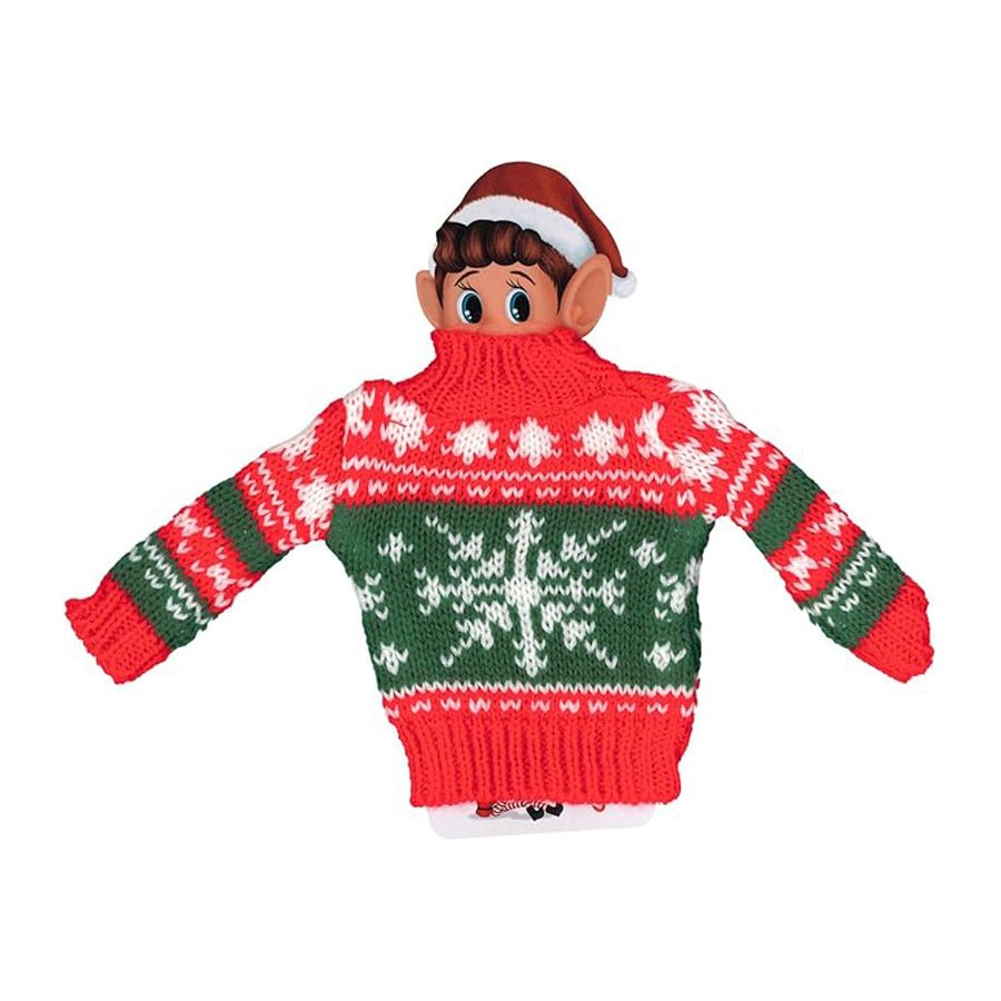 Elves Behavin' Badly, Alfe Luksus Strikket Sweater, Grøn