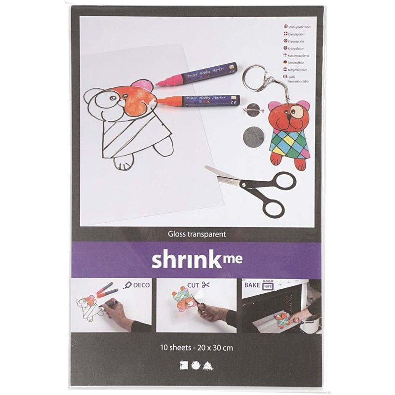 CC hobby krympeplast, 10 ark - gloss transparent