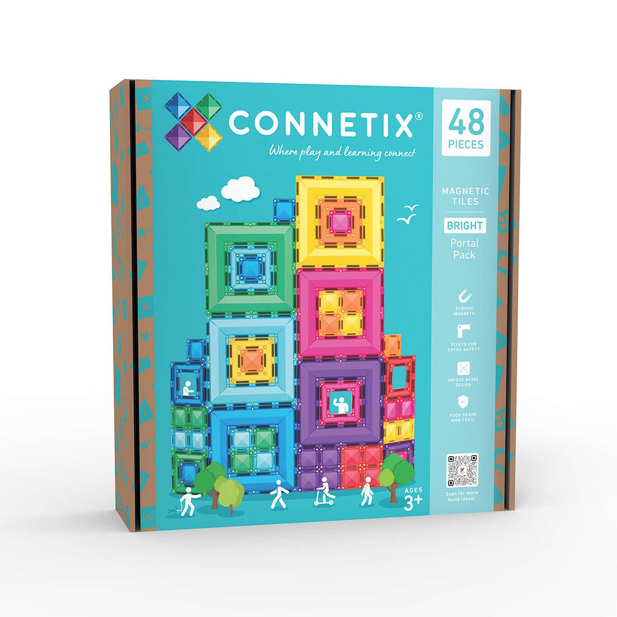 Connetix Bright Portal Pakke, 3D Magnetsæt 48 Dele