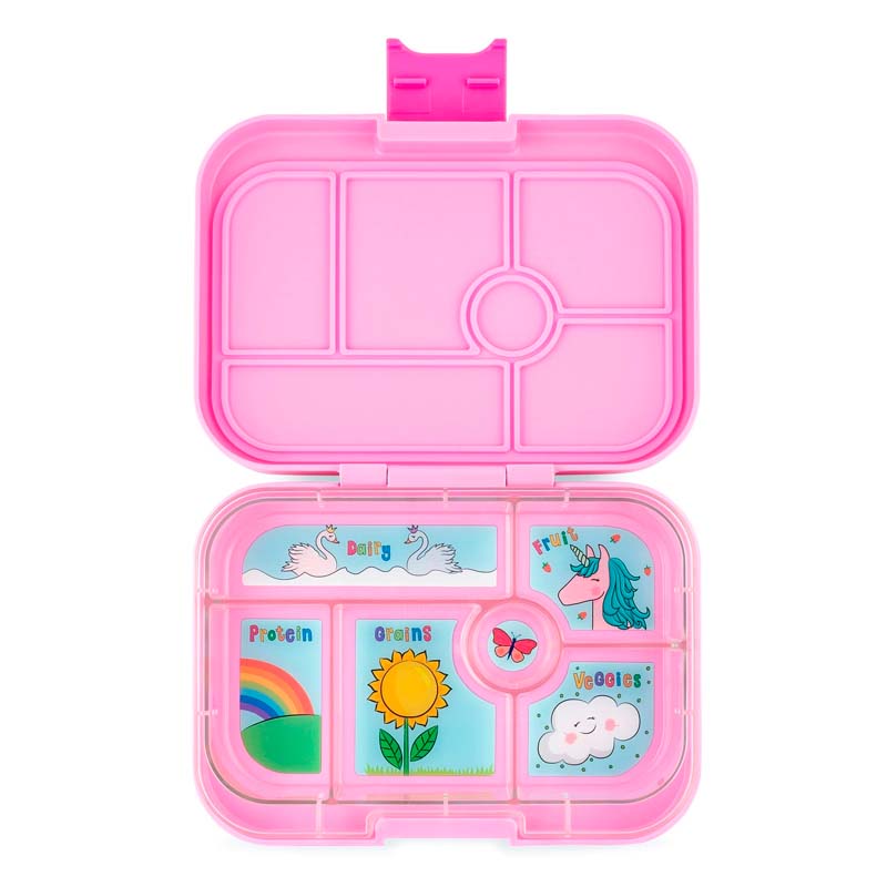 Yumbox Original madkasse m. 6 rum, Power Pink - Unicorn tray