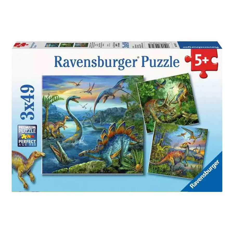 Ravensburger Puslespil, Dinosaurer 3x49 Brikker