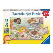 Ravensburger Puslespil, Feer & Havfruer - 2x12 Brikker