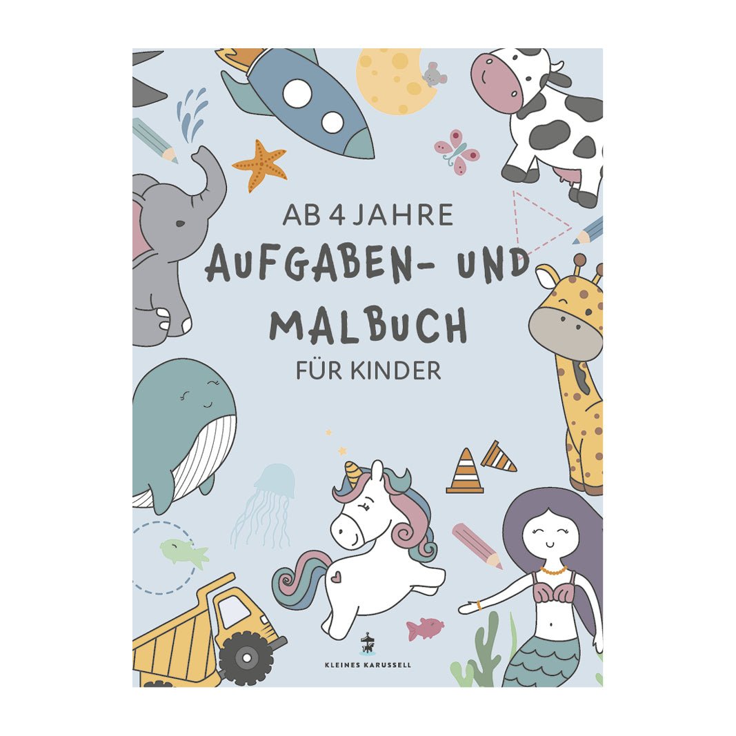 Aufgaben - und malbuch für kinder ab 4 jahre