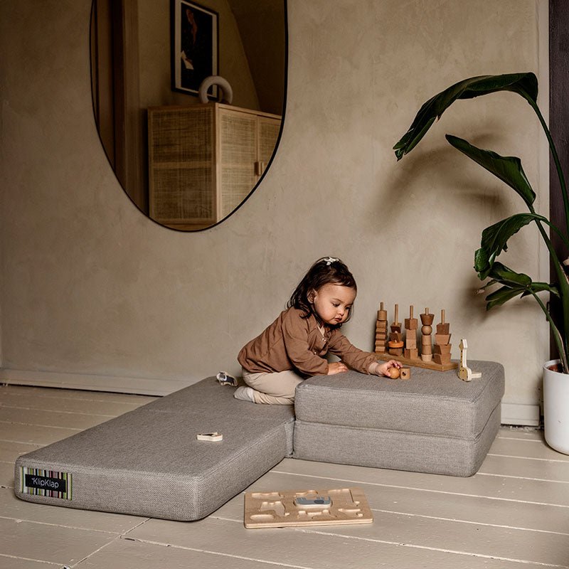 by KlipKlap 4 - fold madras, sand med sand knapper