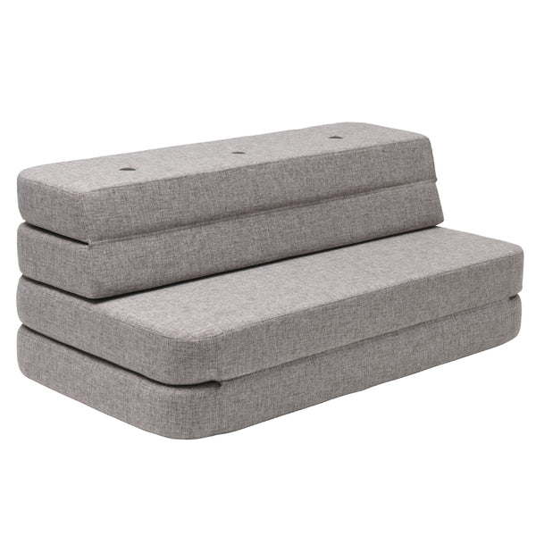 byKlipKlap 3 - fold sofa, 120 cm multigrå m grå knap
