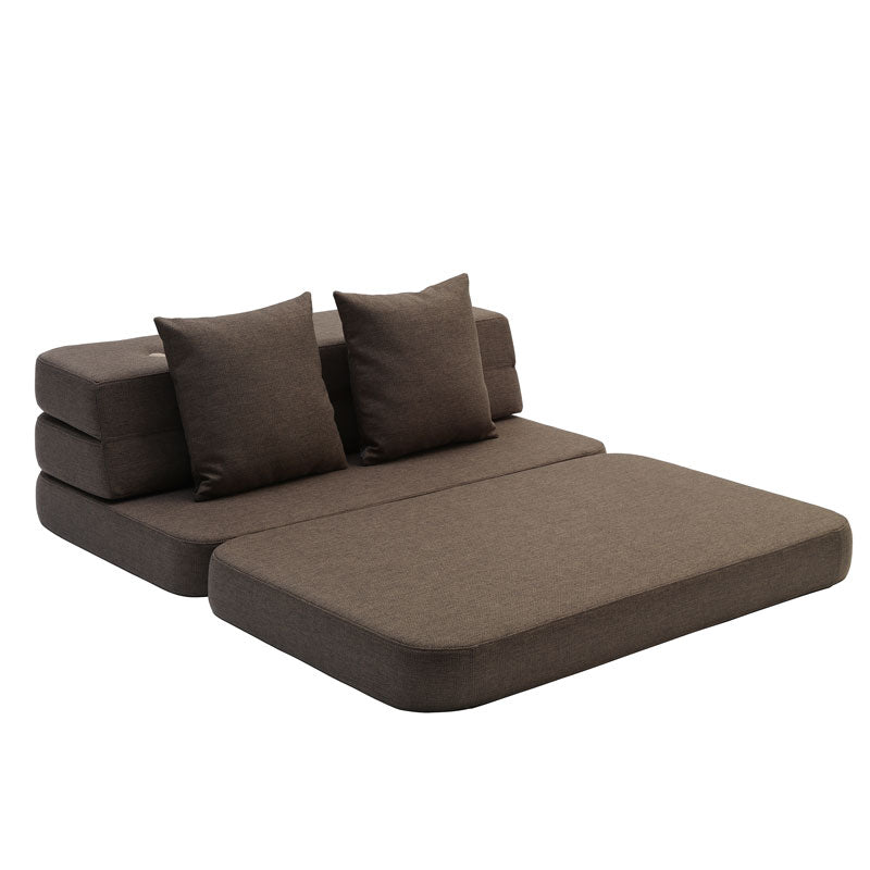 by KlipKlap 3 - fold sofa, 120 cm brun med sand knapper