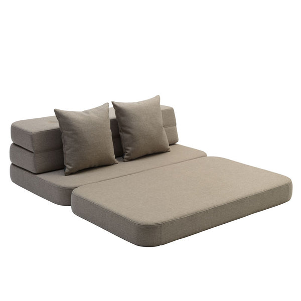 by KlipKlap 3 - fold sofa, 120 cm sand med sand knapper