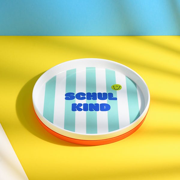 Porzellan - Set Schulkind Streifen, türkis/grün
