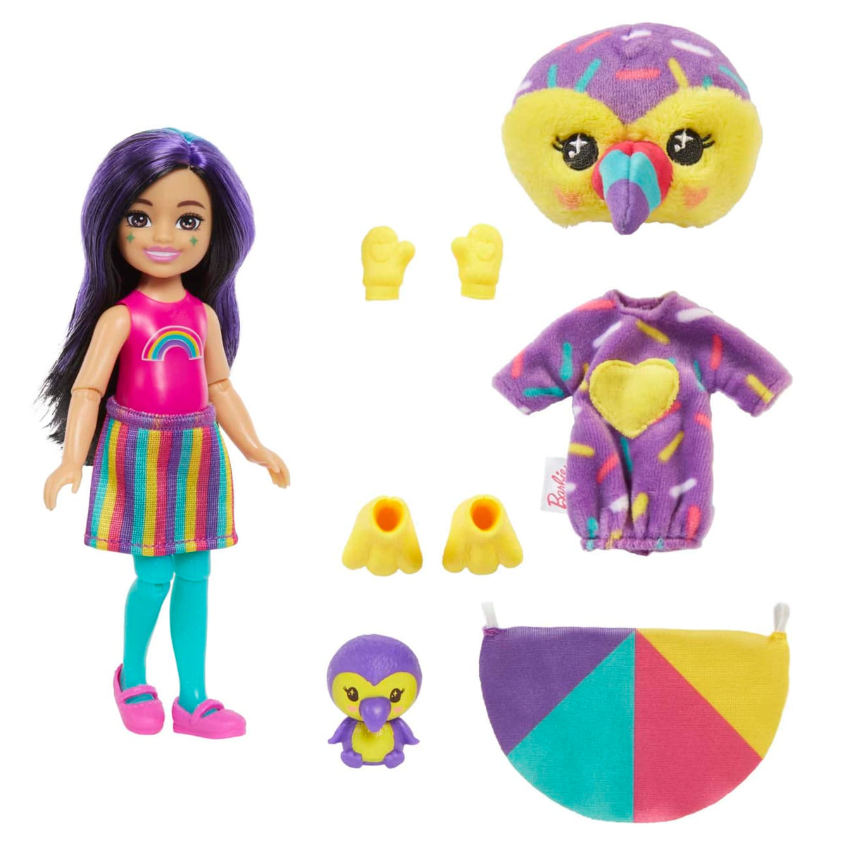 Barbie Cutie reveal Chelsea, jungle fugl