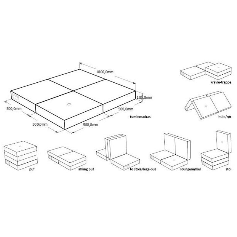 byKlipKlap 4 - fold madras, grøn