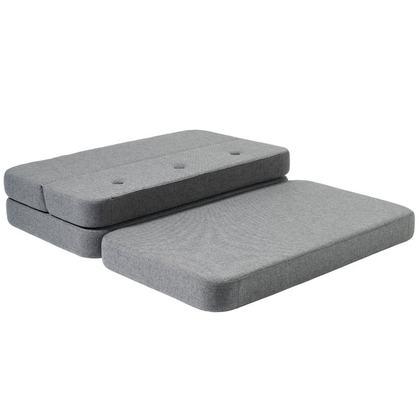byKlipKlap 3 - fold sofa, 120 cm blågrå m grå knap