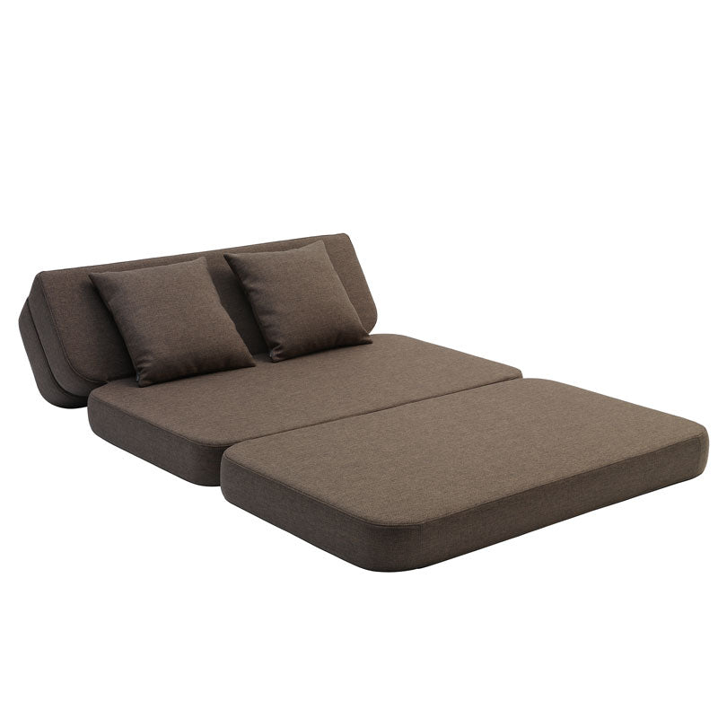 by KlipKlap 3 - fold sofa, 120 cm brun med sand knapper