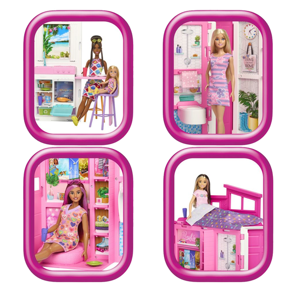 Barbie sammenfoldelig dukkehus, Barbie og legesæt