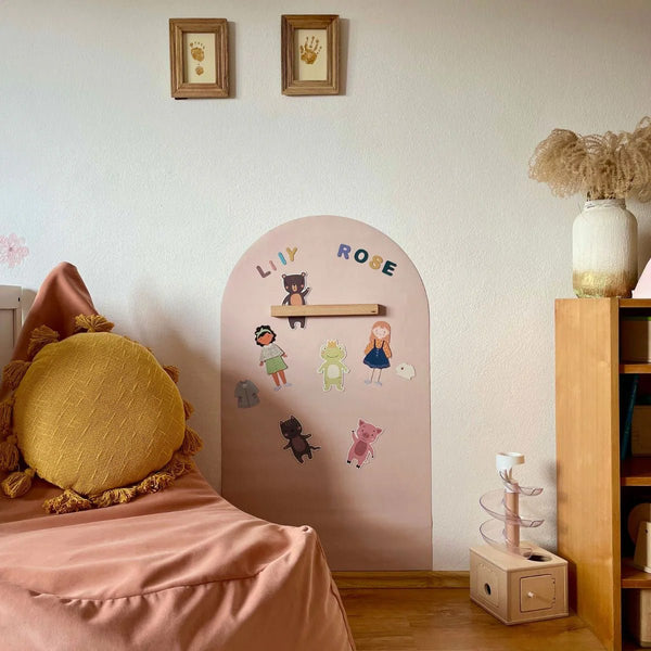 Ferflex® Magnetisk Tapet Tavle Med Rund Top - 1 m x 58 cm, Rosa Beige