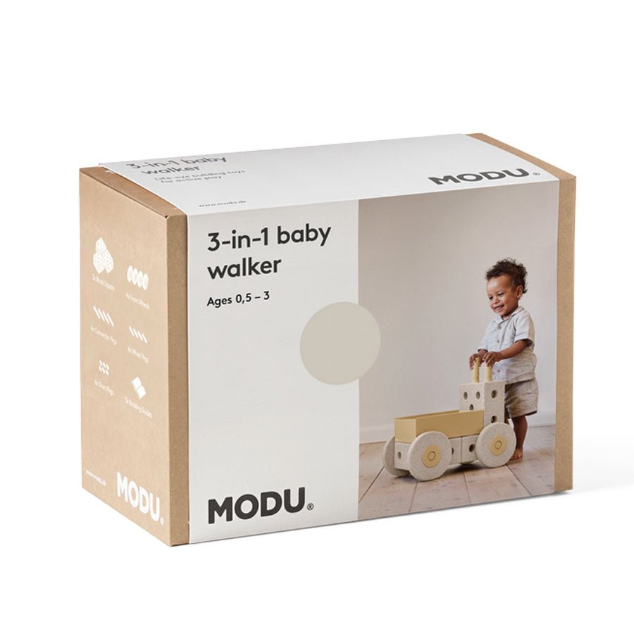 MODU 3 - i - 1 Gåvogn Baby Walker - Sand Grey/Honey Yellow