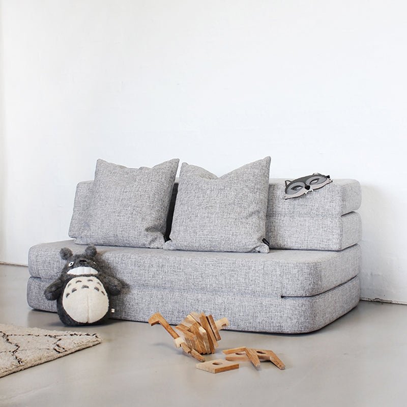 byKlipKlap 3 - fold sofa, 120 cm multigrå m grå knap