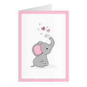 Kort Med Elefant Rosa (A6)