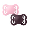 2-er-Pack Supreme Silikonschnuller Babyrosa / Pflaume (Gr. 1)
