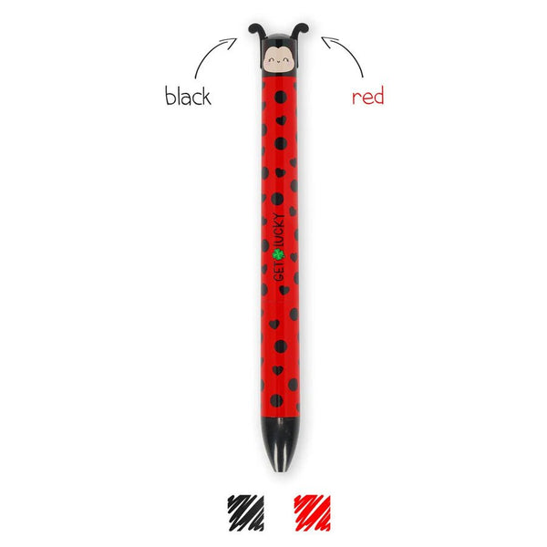 Click & Clack Kuglepen med 2 Farver Ladybug