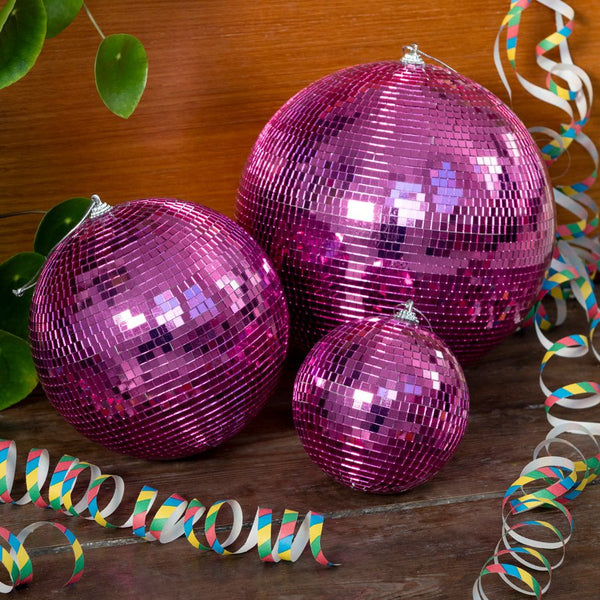 Disco Kugle Til Ophæng 20 CM - Pink