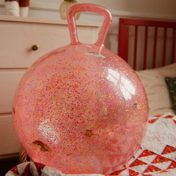 Glitter Hoppebold med Regnbue