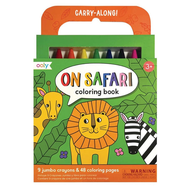 OOLY - Farvekridt Og Malebog, Safari - Carry Along