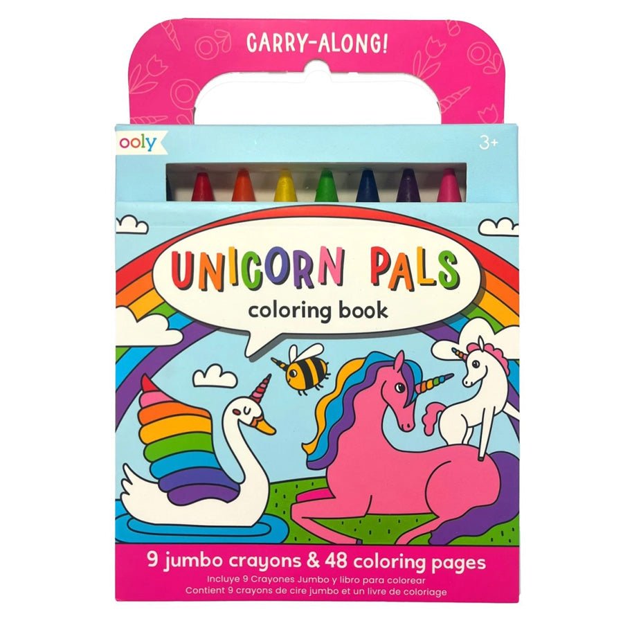 OOLY - Farvekridt Og Malebog, Unicorn Pals - Carry Along