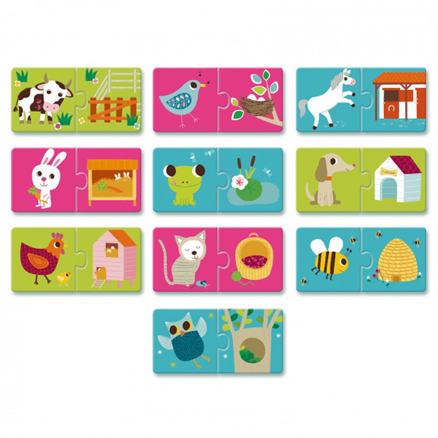 Puzzle Duo "Hvor Bor Dyrene?"