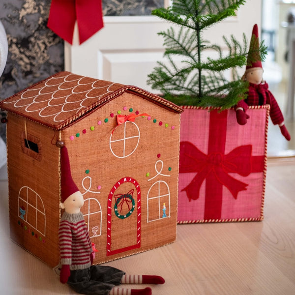 Raffia Opbevaringskurve Jul (2 stk)