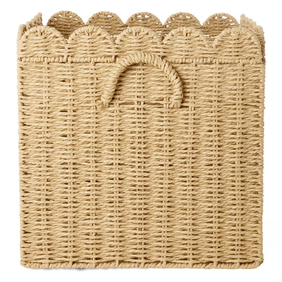 Rice opbevaingskurv med bølget kant, 33 x 33 cm