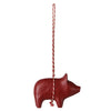 Holzanhänger Schwein in Rot