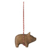 Holzanhänger Schwein in Braun